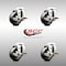 Service Caster 3 Inch 316SS Hard Rubber Wheel Swivel Bolt Hole Caster Set with Brake SCC SCC-SS316BH20S314-HRS-TLB-4 - alternate 5